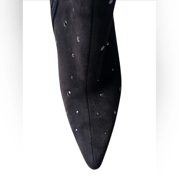 Coup D'Etat Chocolate Suede Tall Heeled Studded Zip Boots Size 9 B - Picture 4 of 11